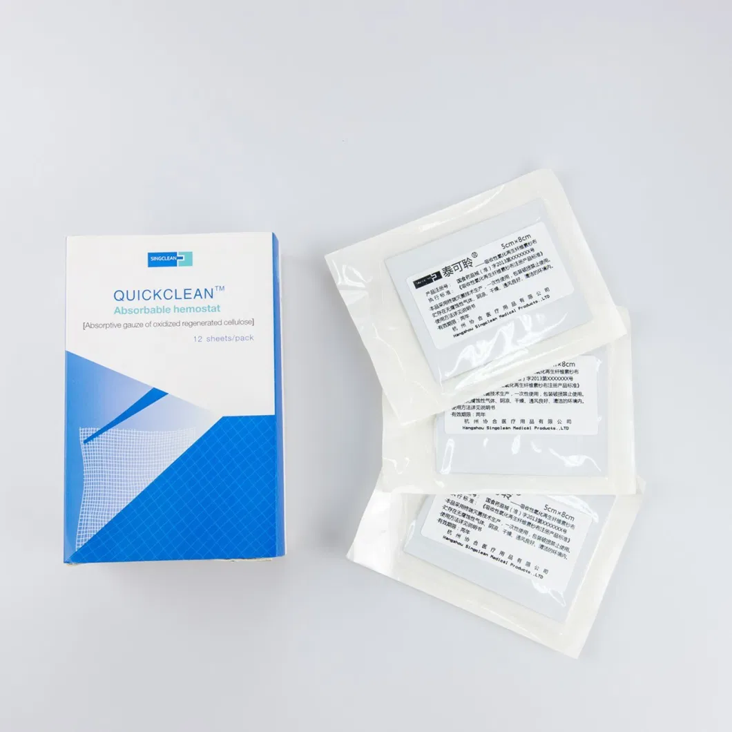 Wound Care Bandage Absorbable Hemostatic Gauze for Hemostasis with Regenerated Cellulose Material