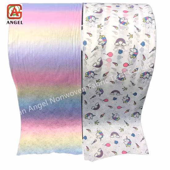 Воздухопроницаемость Нетканый материал Спанлейс с принтом Нетканый материал Красочный спанлейс